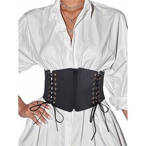 Stretch Black Corset Belt for Women – Plus Size Wide Elastic Waist Cincher
